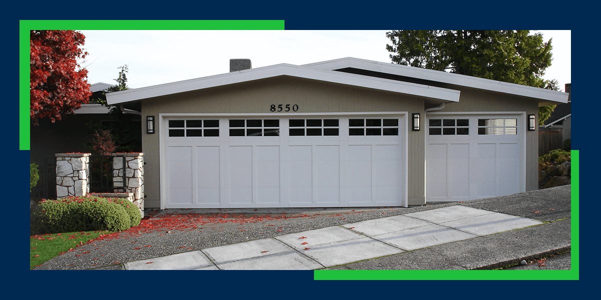 Garage door with panels